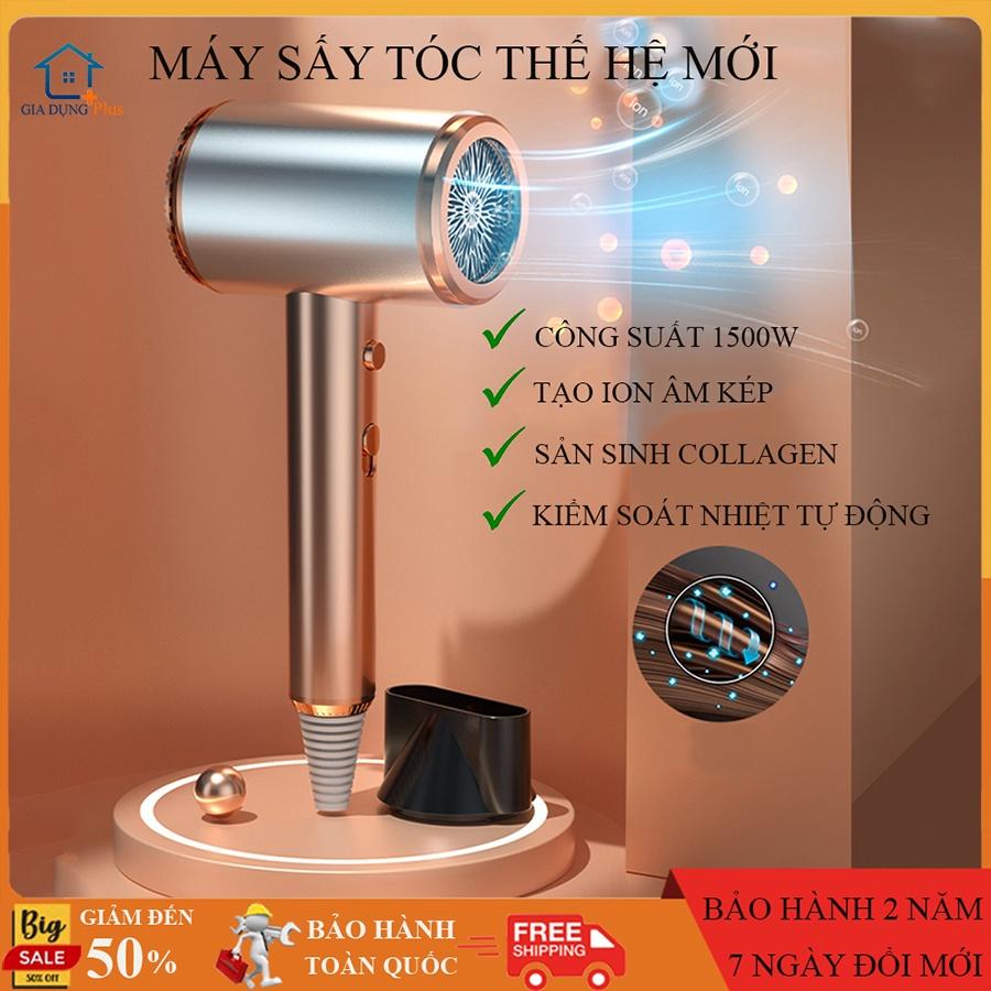Máy sấy tóc tạo kiểu 2 chiều nóng lạnh cùng công nghệ ion âm kép giúp chăm sóc tóc, chống xơ rối và làm mềm mượt tóc.