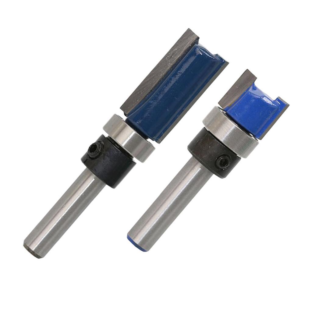 2Pcs/Set 1/4 Shank Top Bearing Flush Trim Router Bit Woodworking Cutter 2019