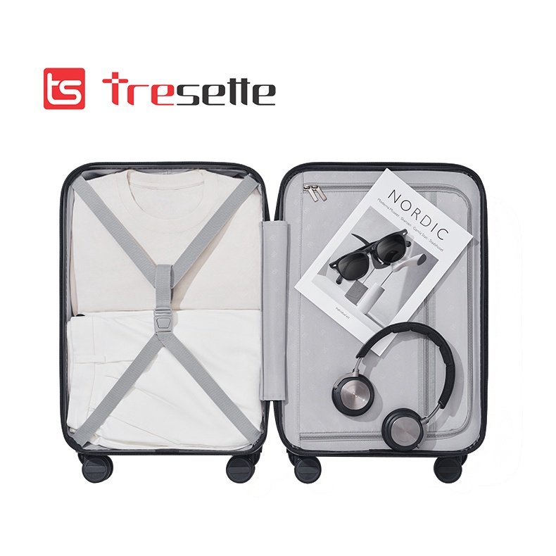 Vali khóa kéo nhập khẩu Hàn Quốc Tresette 0618 sọc ngang sang trọng