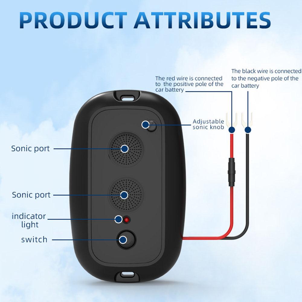 Car Mice Repeller Under Hood Bird Rat Deterrent Device Outdoor Animal Repeller 12.0V for Car Engine Warehouse Attic Barn
