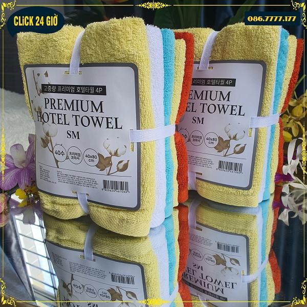 Sét 5 Khăn tắm 40 x 80 cm cotton siêu bền Hàng Việt Nam xuất sang Hàn Quốc phù hợp tập gym yoga chơi thể thao, lau đầu