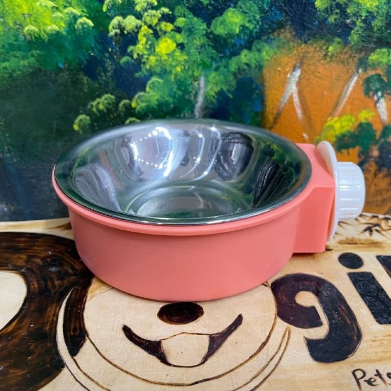 Bát ăn inox gắn chuồng nhiều màu