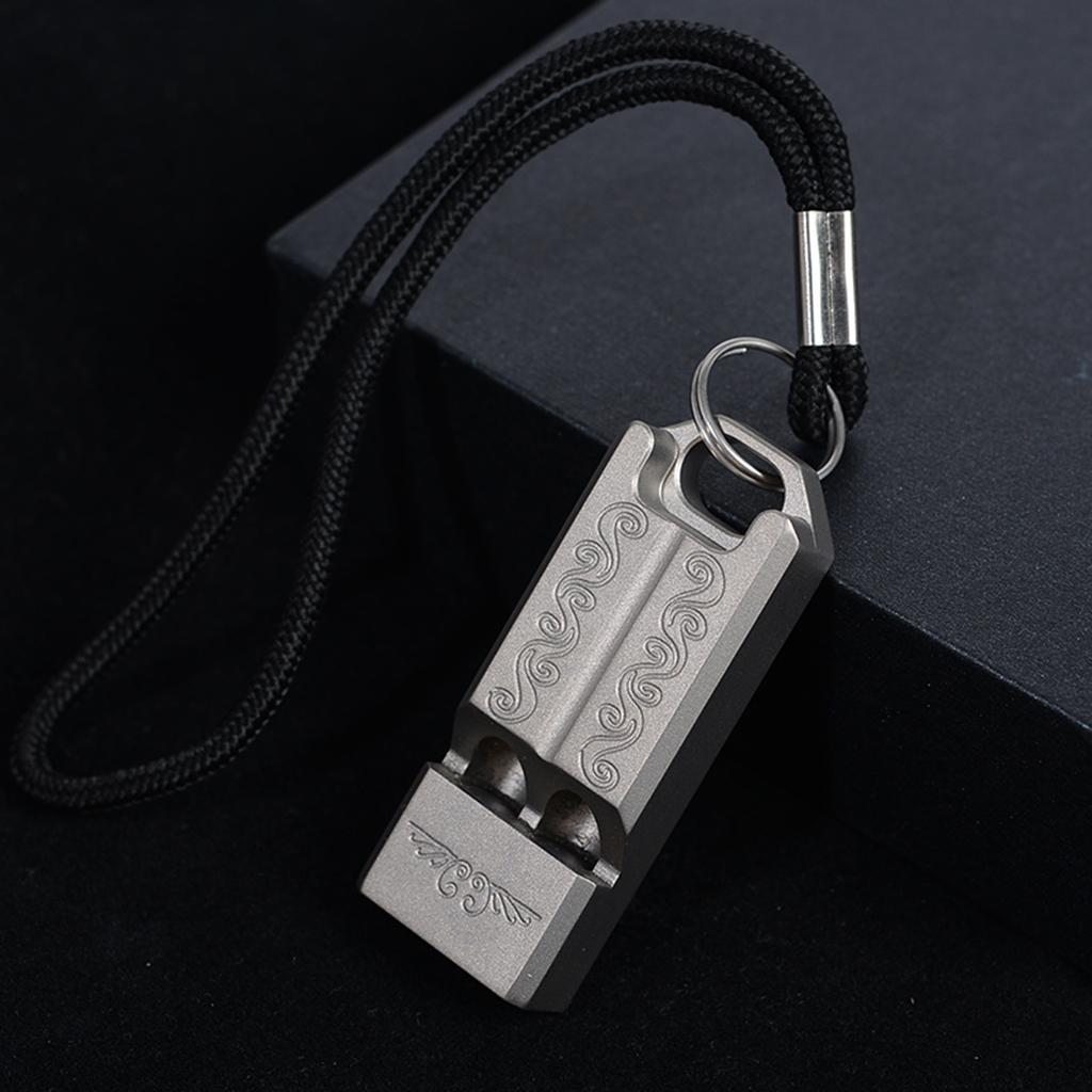 Titanium Safety Whistle, Outdoor Loud Emergency Whistles with Lanyard for Camping Hiking Sports Training Kayaking Survival