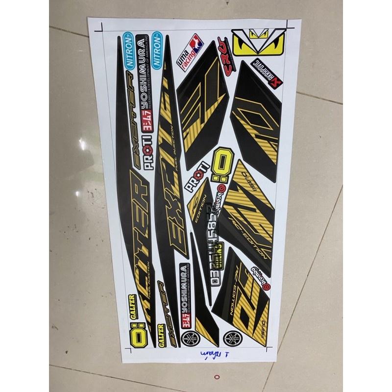 Tem rời exciter 150 dán xe xám bảo hành màu sắc vĩnh viễn