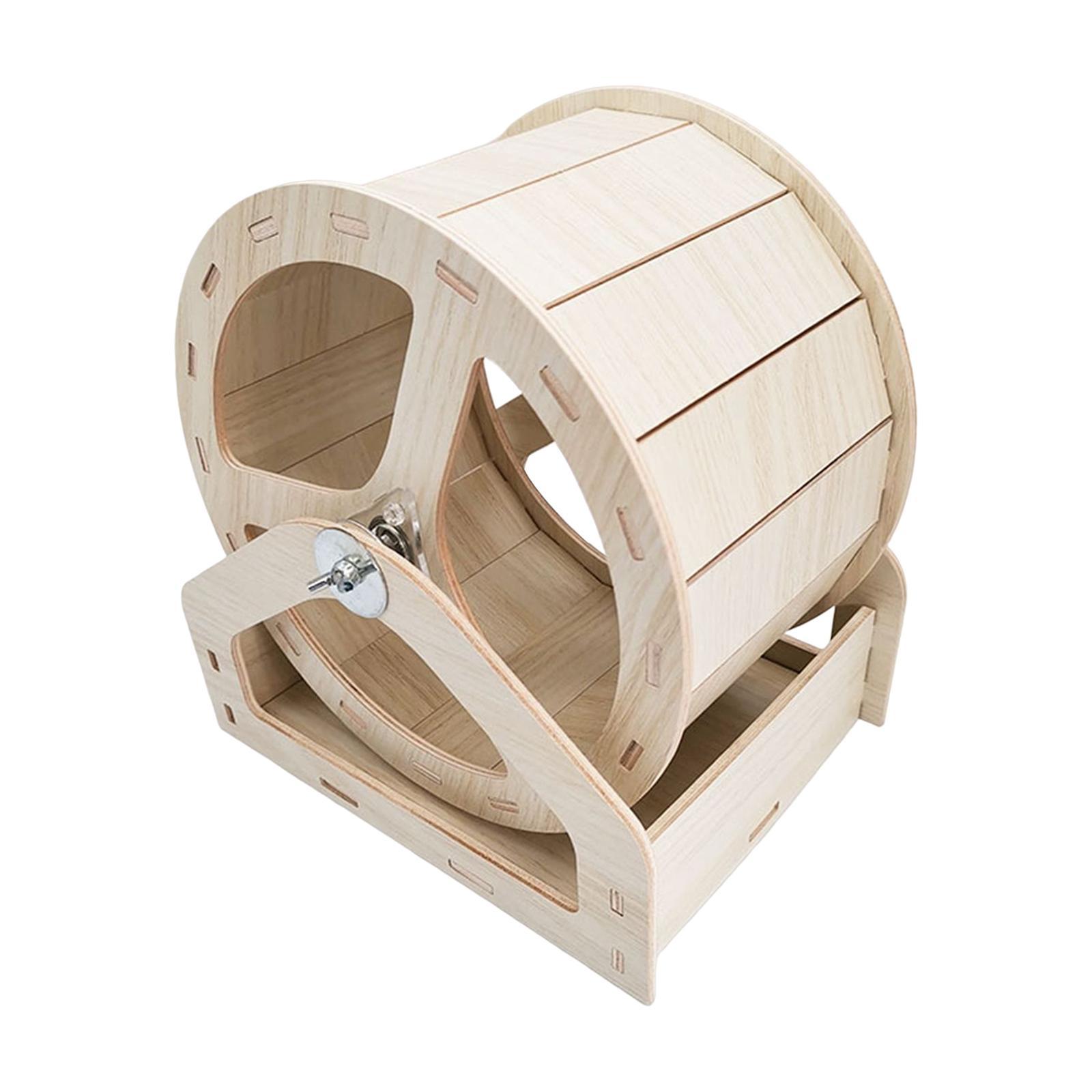 Wood Hamster Running Wheels, Small Pet Rotatory Jogging Wheel Hedgehog Chinchilla Round Rat Quiet Roller Hamster Exercise Wheel Accessories