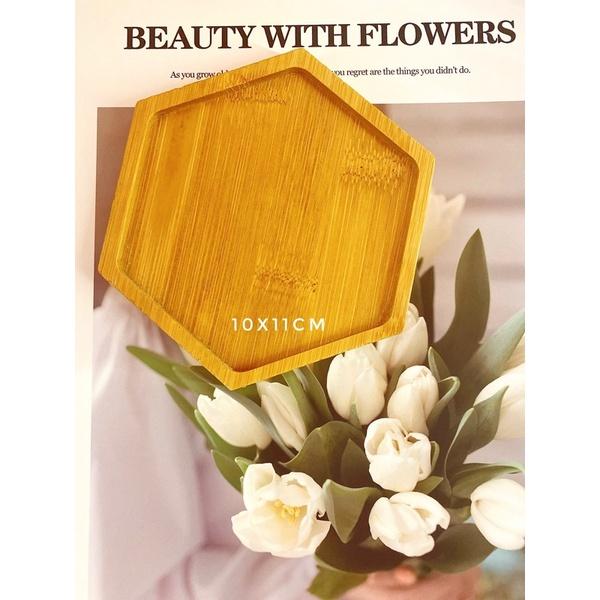 Khay gỗ chụp sản phẩm đựng nến