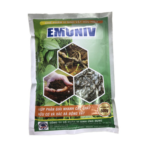 Chế phẩm Emuniv [Nhãn xanh] 500g - Giúp phân giải các chất hữu cơ và xác bã động vật
