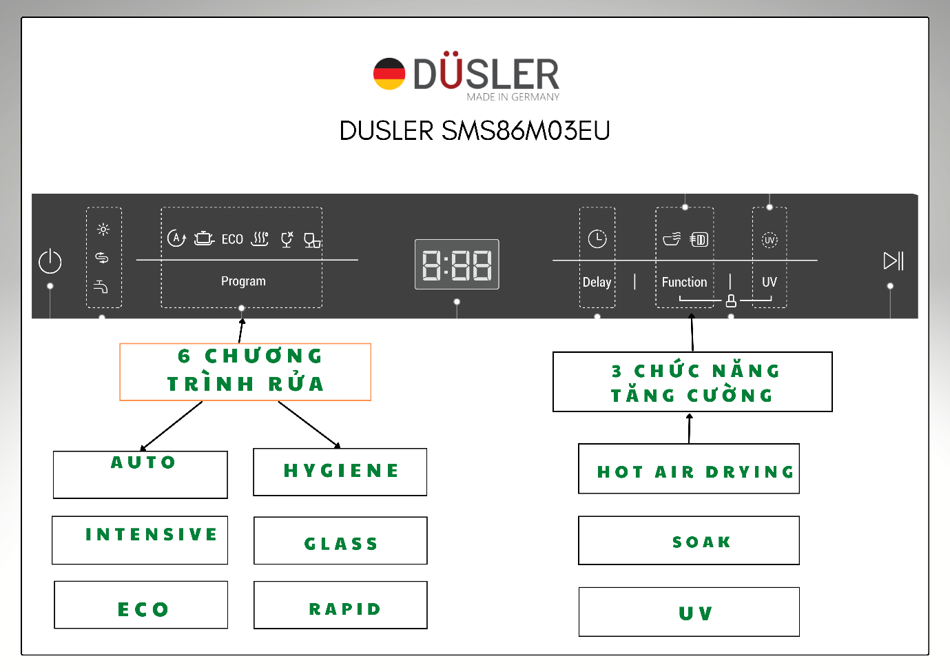 MÁY RỬA BÁT DUSLER SMS86M03EU - Hàng Chính Hãng