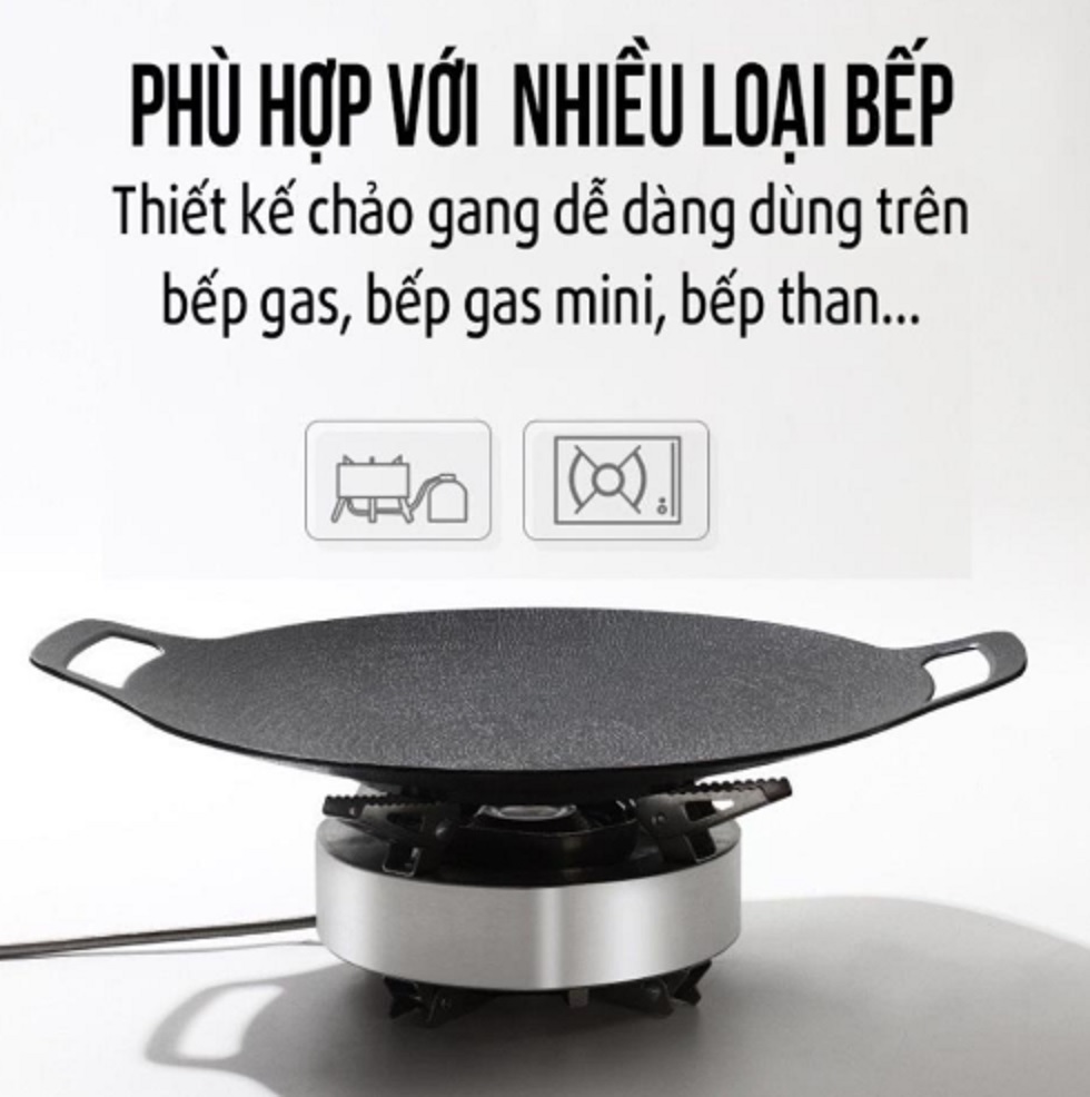 Chảo nướng đá không dầu Hàn Quốc ,chảo nướng thịt BBQ chống dính dùng được cho mọi loại bếp, chất liệu cao cấp