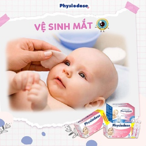 Physiodose- Nước muối sinh lý đơn liều (hộp 40 ống x 5ml) - Vệ sinh mắt mũi tai miệng cho bé