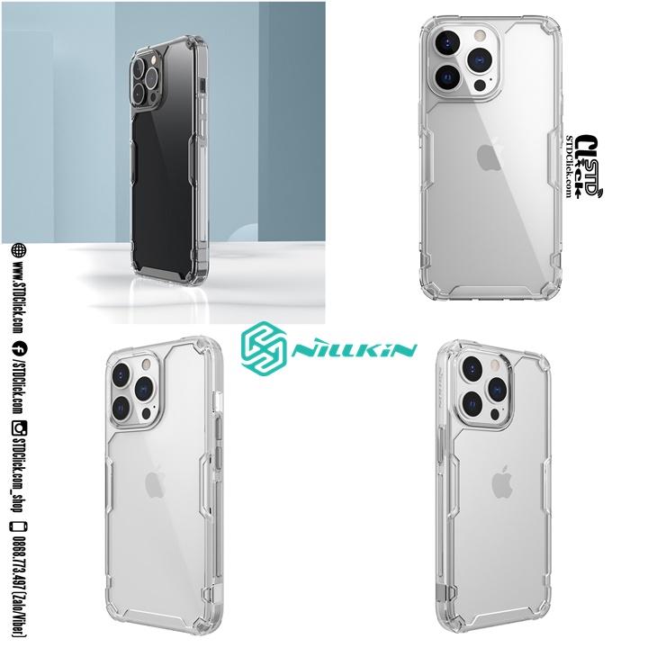 ỐP LƯNG DÀNH CHO ĐIỆN THOẠI IPHONE 13 - 13 PRO - 13 PRO MAX - 13 MINI NILLKIN NATURE TPU PRO LƯNG KÍNH PC TRONG VIỀN DẺO