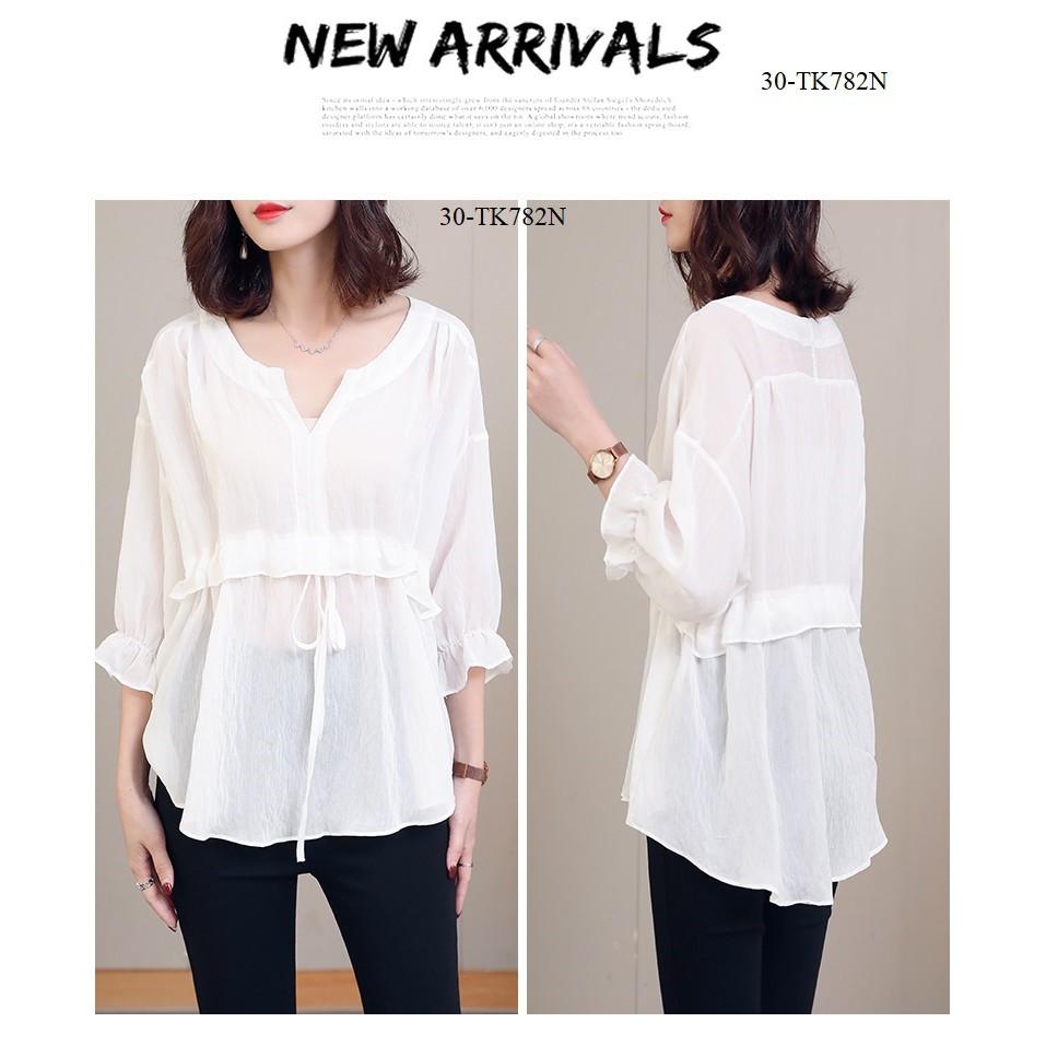 TK471-ÁO KIỂU RÚT EO TAY LỠ S-6XL