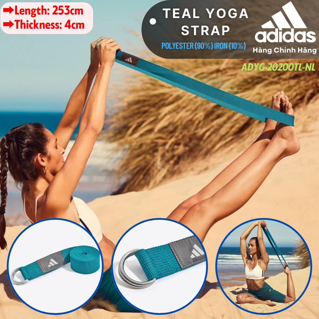 Dây Đai Tập Yoga ADIDAS ADYG-20200TL-NL Active Teal Yoga Strap (1 Sợi) - Dụng cụ tập Yoga