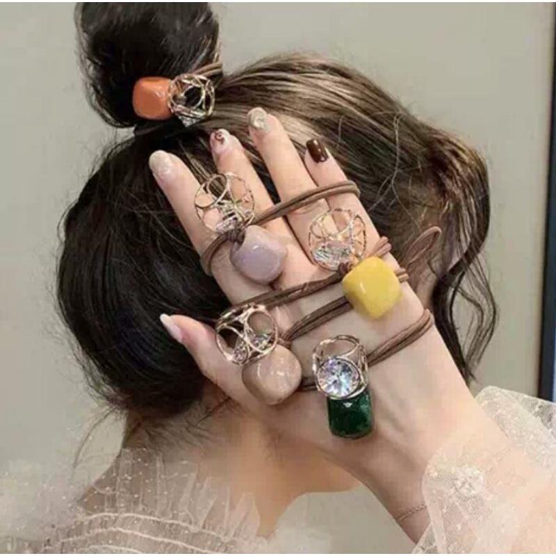Set dây chun buộc tóc đính đá