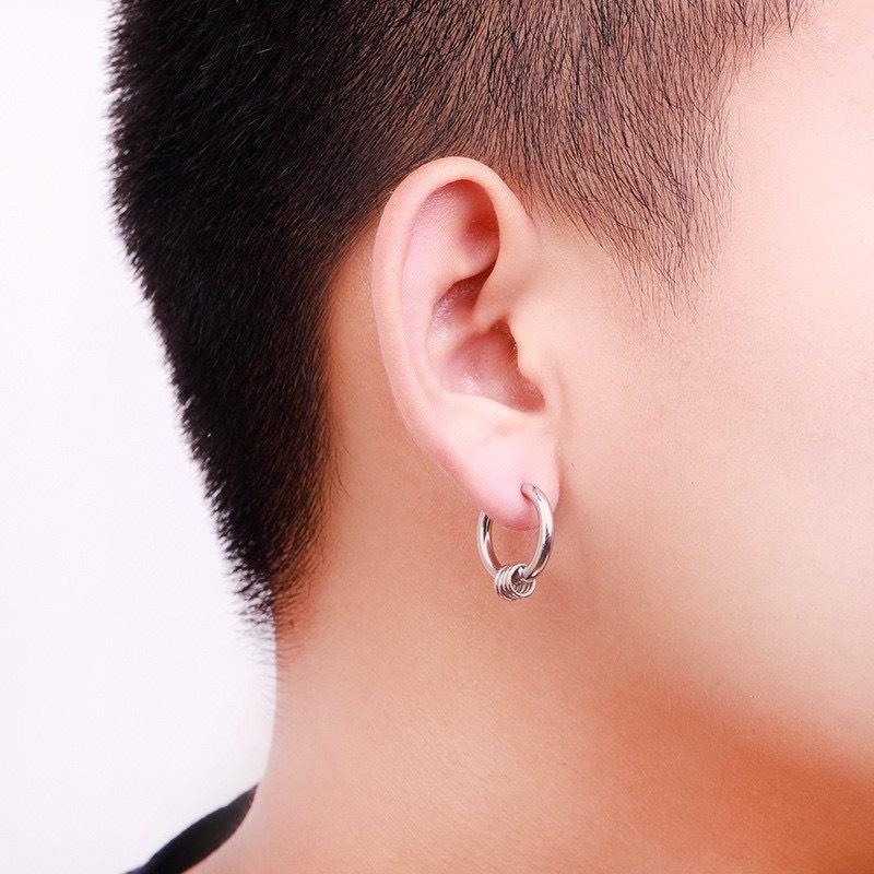 Khuyên tai kẹp nam tròn nữ GIÁ 1 CHIẾC Bạc không cần xỏ lỗ đơn giản đẹp Bông tai Unisex nhỏ xinh cao cấp Camcamvintage