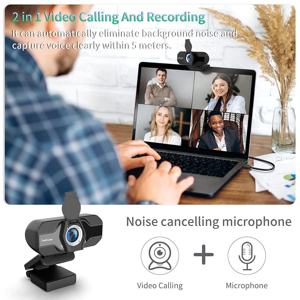 Webcam, camera máy ảnh phát trực tuyến cam, webcam 1080p với micrô cho skype, facetime, gọi video và ghi âm, nghiên cứu, hội nghị web