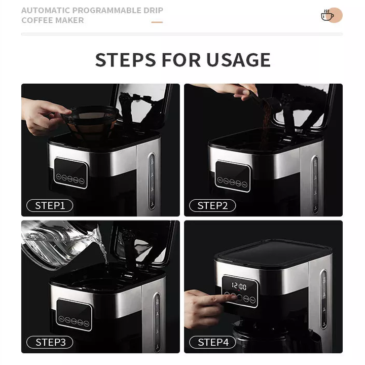 Máy pha cà phê tự động cao cấp Shardor CM1429TA-GS 1500ml - Hàng Nhập Khẩu