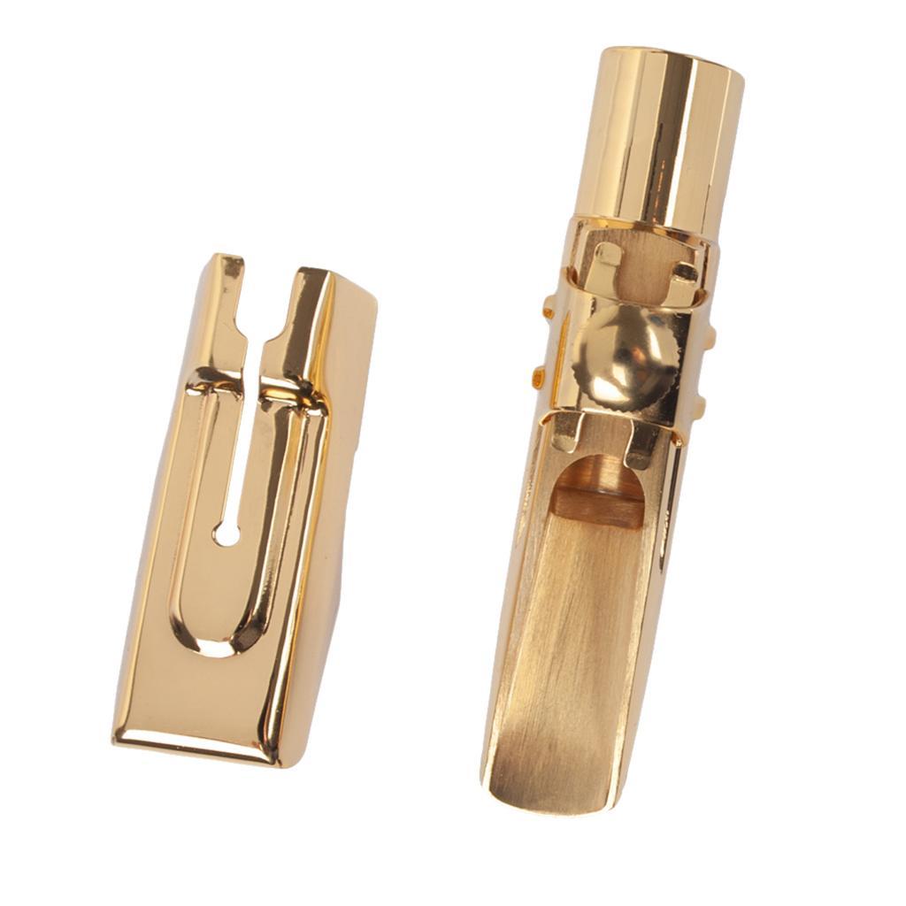 Gold-plated Alto Sax Saxophone Metal Mouthpiece Cap Ligature Set