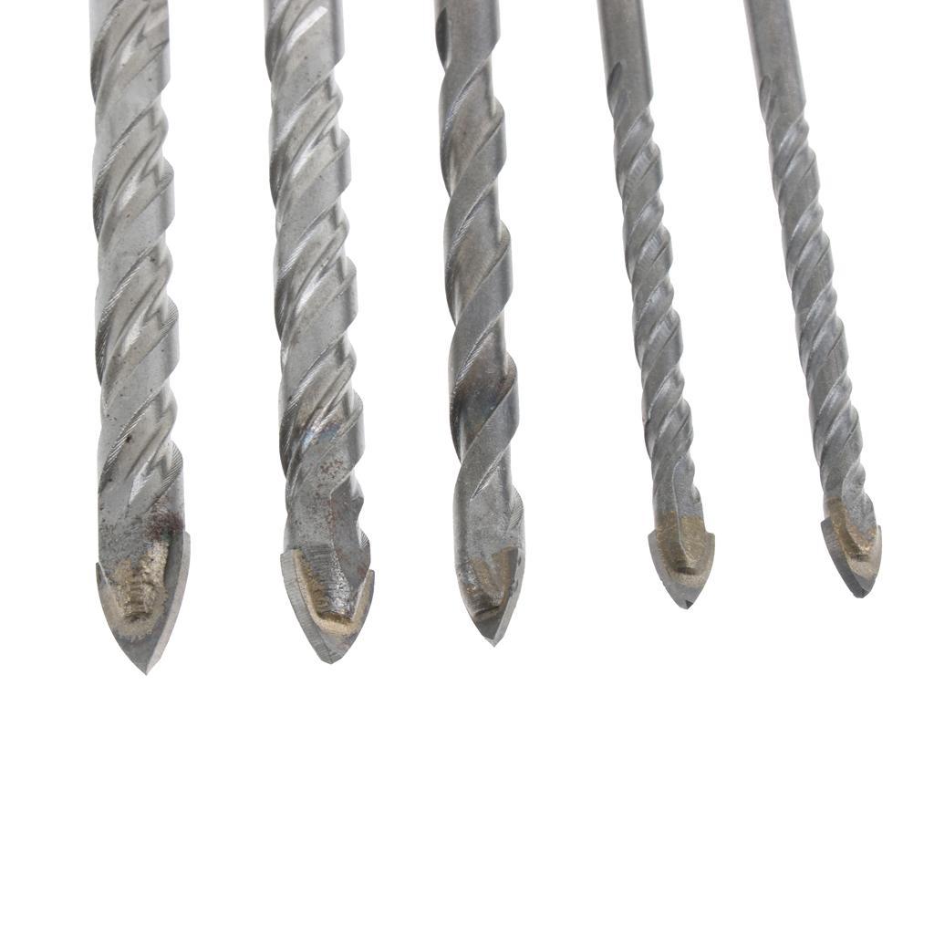 Set Of 5 Pcs Multi-purpose Glass Drill Bits Wood Concrete Quartz Sand Blasted extremely durable, withstand friction of drilling into glass