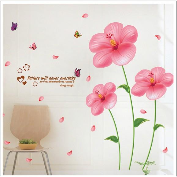 Decal trang trí hoa Hồng lớn
