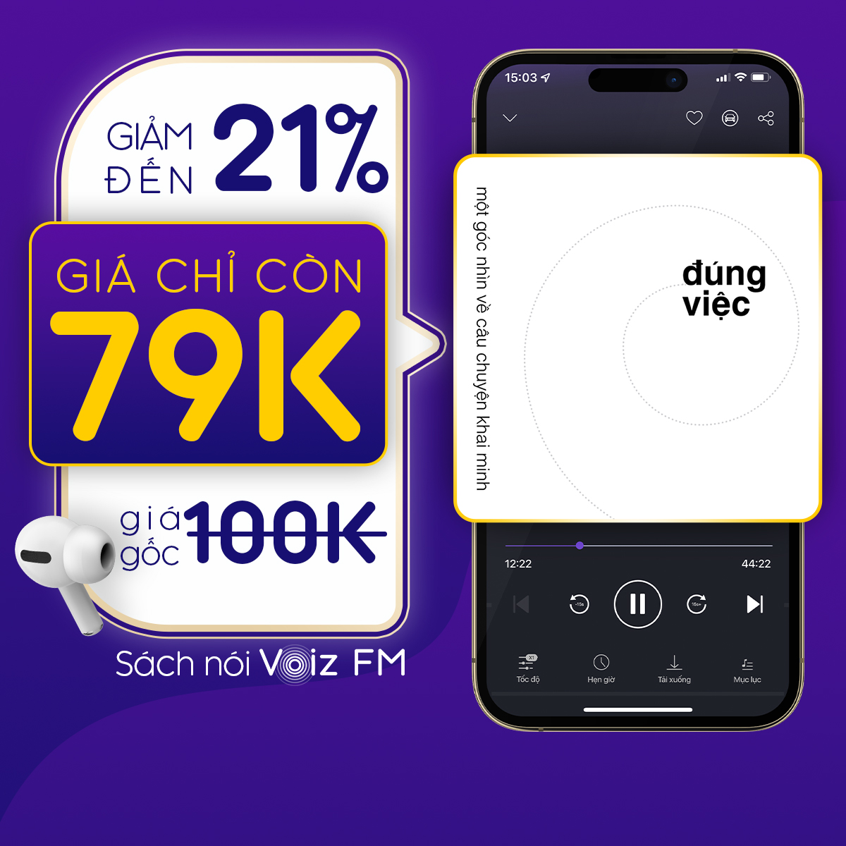 [Đúng Việc] Voiz FM - Voucher nghe Sách Nói