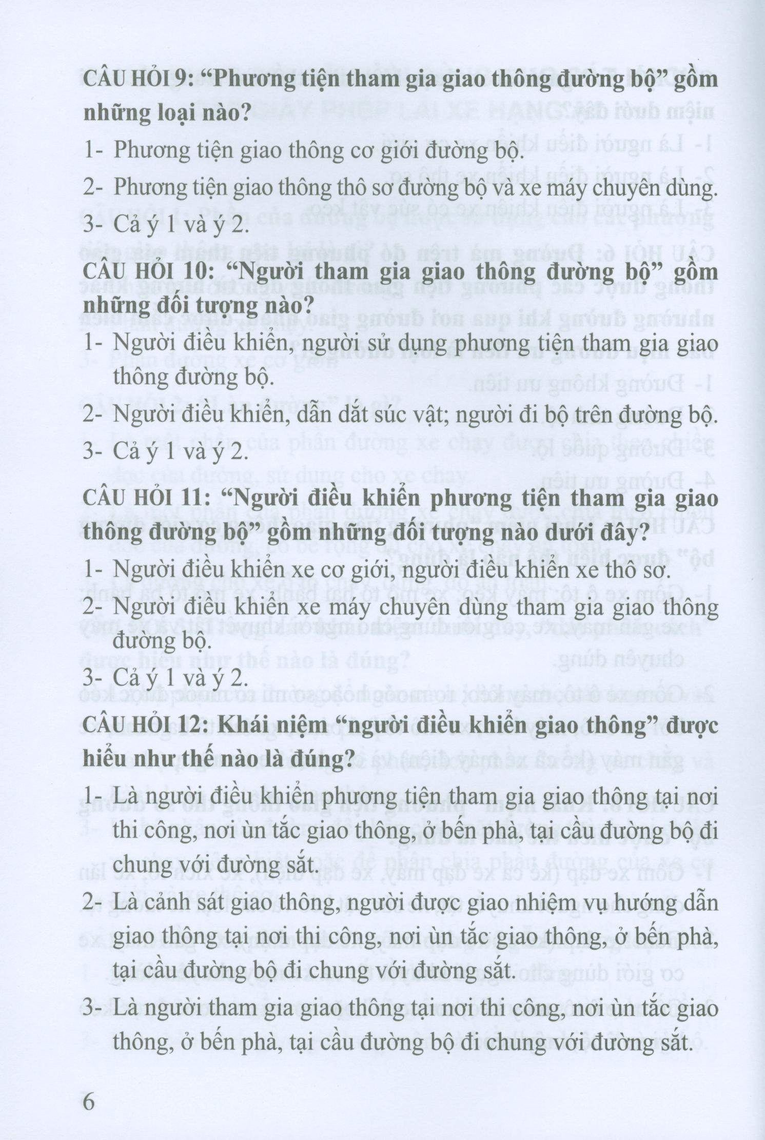 Hỏi Và Đáp Về Luật Giao Thông Đường Bộ Dùng Cho Sát Hạch, Cấp Giấy Phép Lái Xe Hạng A1