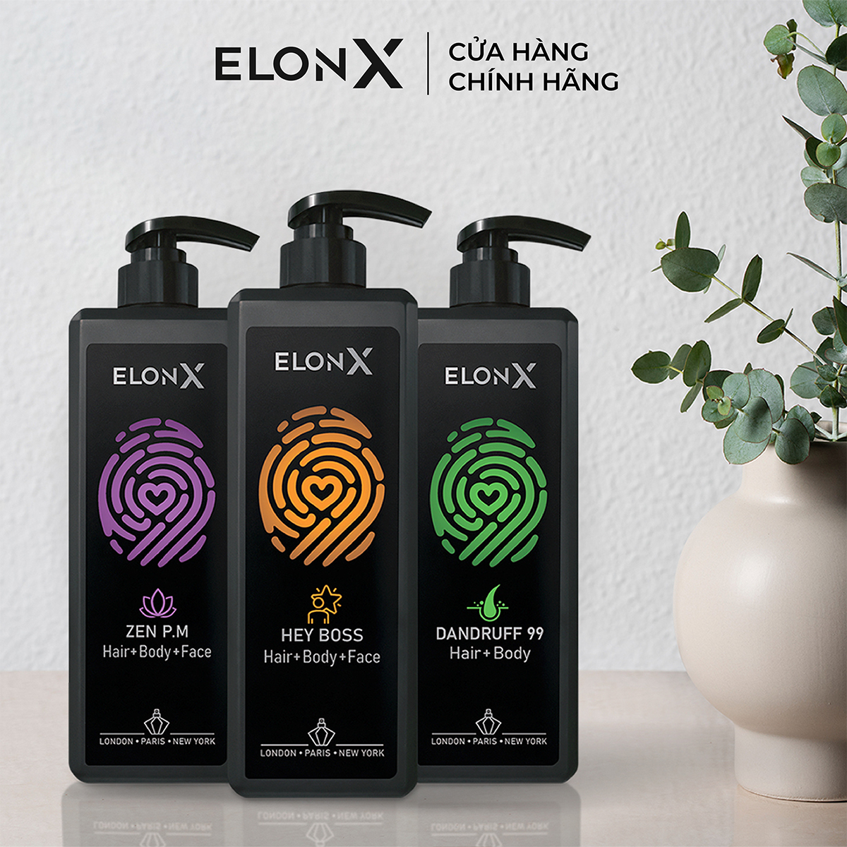 Dầu gội ElonX Dandruff 99 dầu gội sạch gàu dầu gội sữa tắm 2 trong 1 cho nam dầu gội đầu nam sữa tắm gội (680gr)