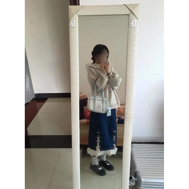 Váy bò dáng dài phối nơ siêu xinh