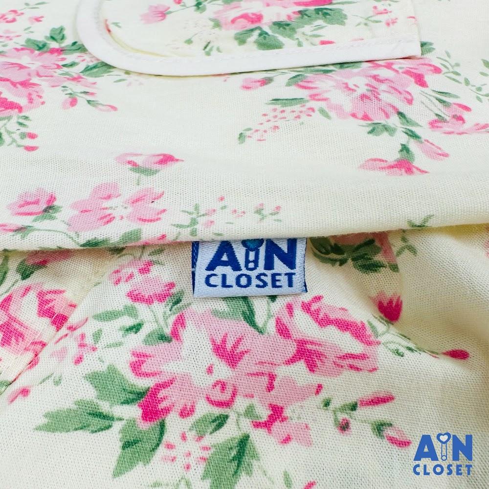 Bộ quần áo Ngắn bé gái họa tiết hoa Hồng Son cotton - AICDBGLQIPIE - AIN Closet