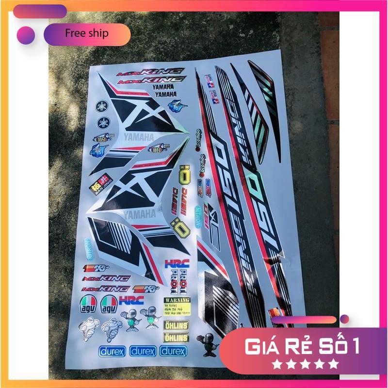 Tem rời dành cho Exciter 150 Mxking trắng đỏ chất liệu Crom cao cấp