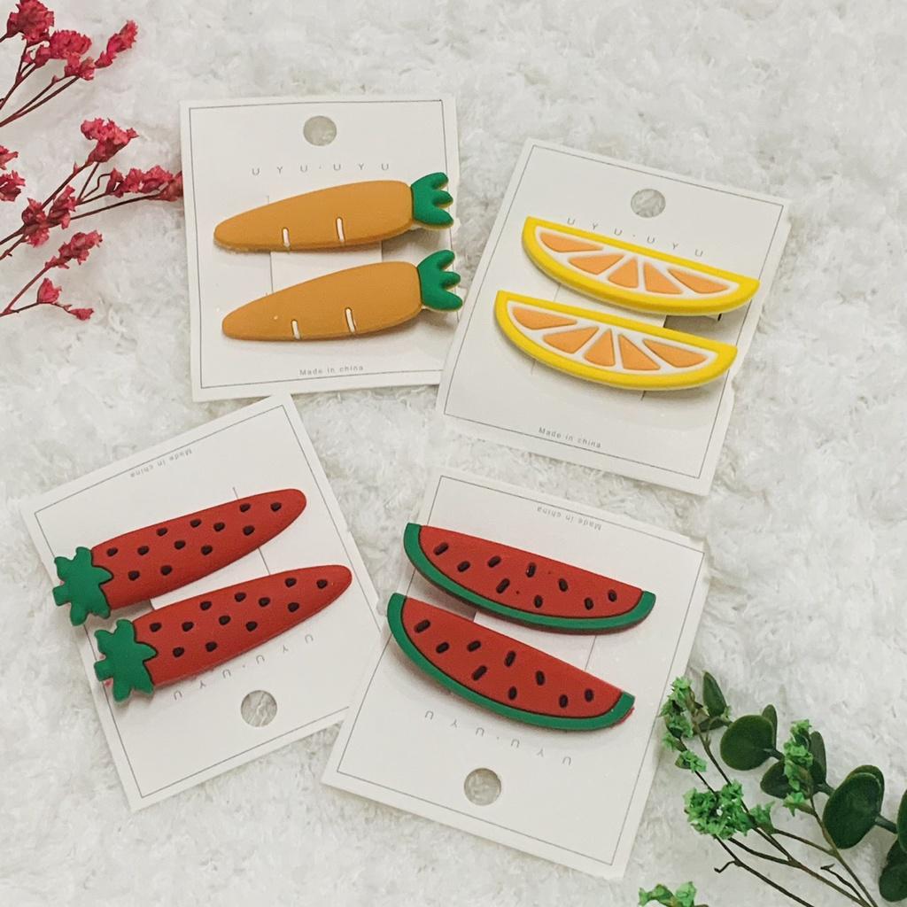 Set 2 kẹp tóc rau củ nhựa dẻo đáng yêu - Nunam shop