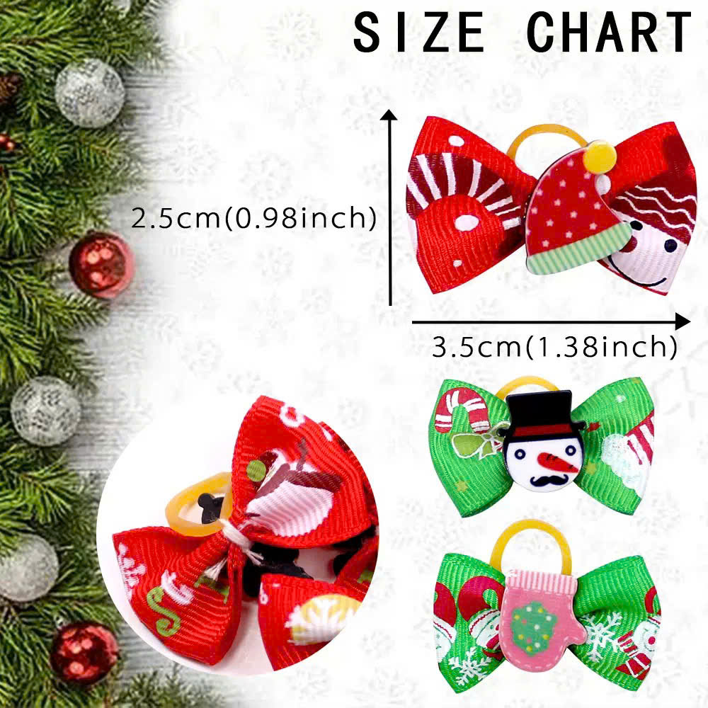 NƠ KẸP TÓC CÀI TÓC BUỘC TÓC GIÁNG SINH NOEL DỄ THƯƠNG MÃ 20 XINH XẮN CHO THÚ CƯNG CHÓ MÈO