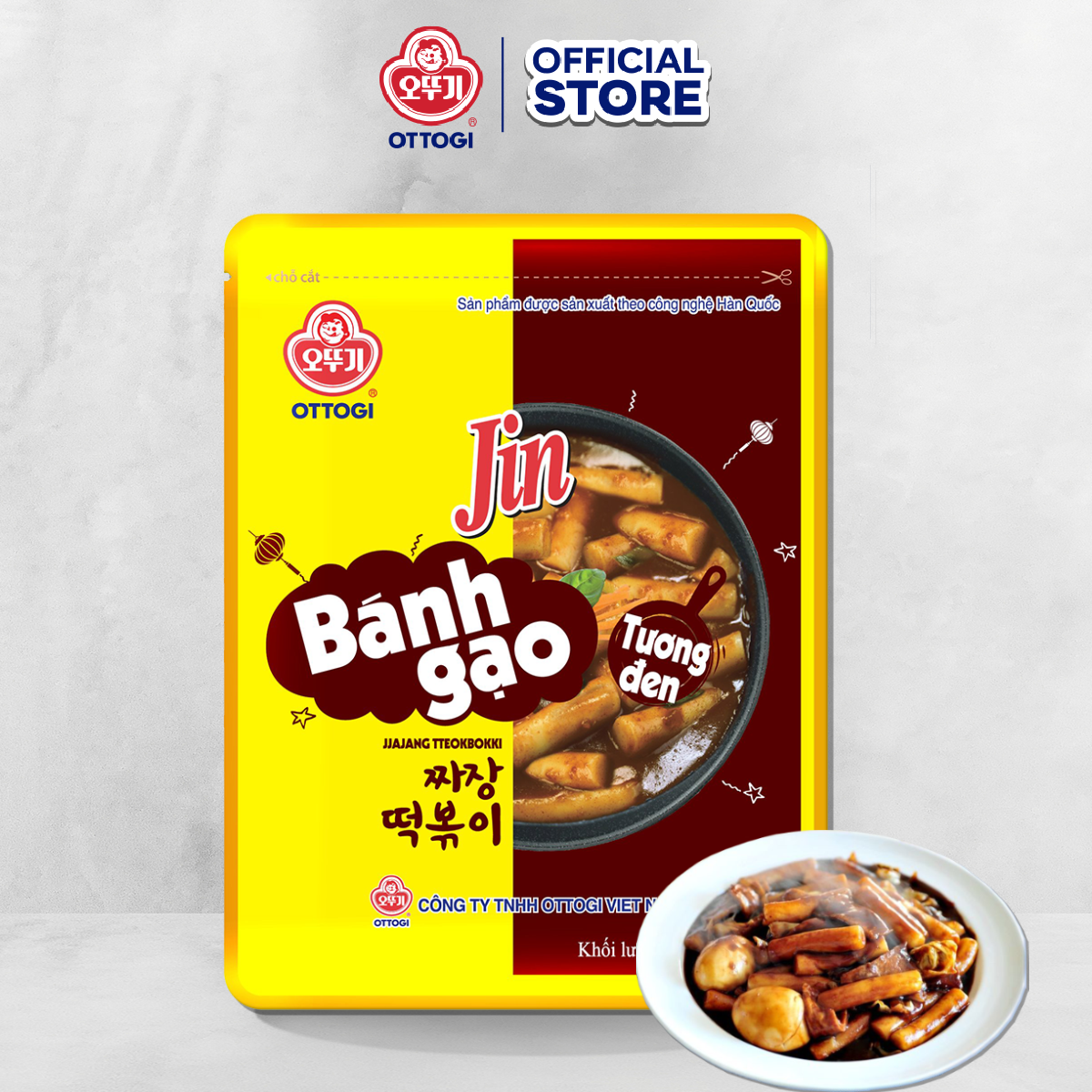 Bánh gạo Tokbokki Jin Ottogi nhiều vị gói 164g