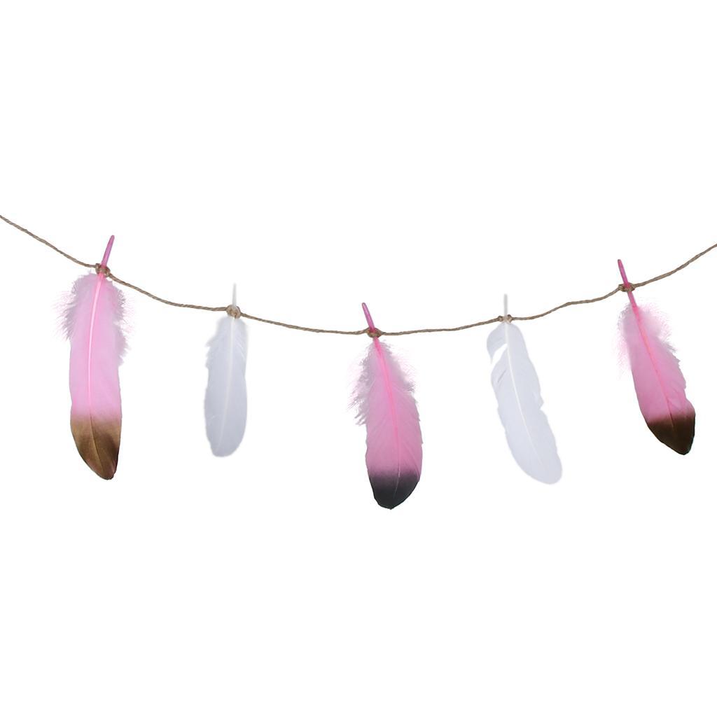 3X Dipped Feather Bunting Banner Hanging Garland Wedding Party Decoration C