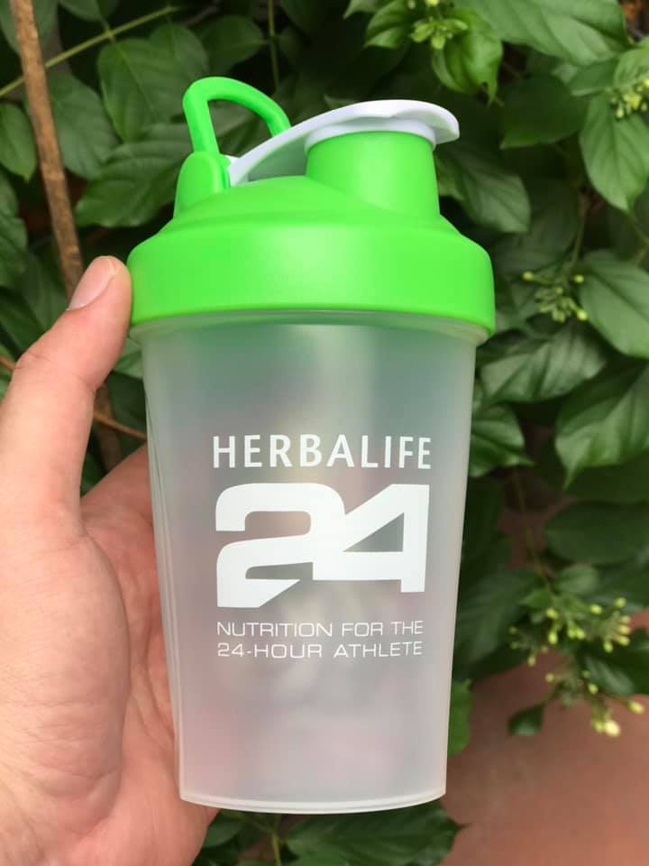 Bình lắc Shake, Herrrbalife, 400ml, logo 24h, có quai cầm, kèm lò xo