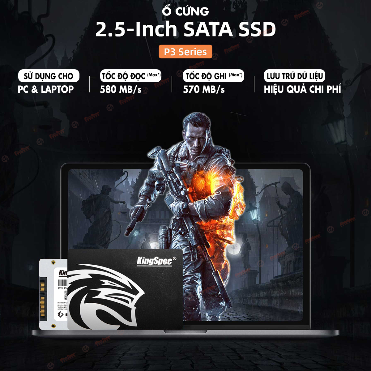 Ổ cứng SSD KingSpec 128GB / P3-128 - Hàng Chính Hãng