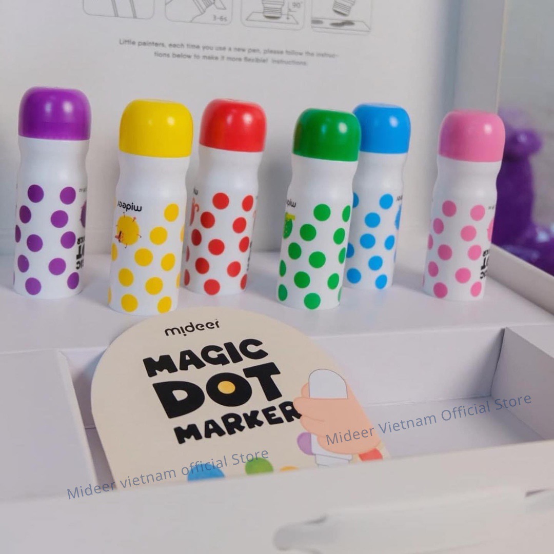 Bút chấm màu Dot cho bé Mideer Magic Dot Marker, Bút dạ nước cho bé 2,3,4,5 tuổi
