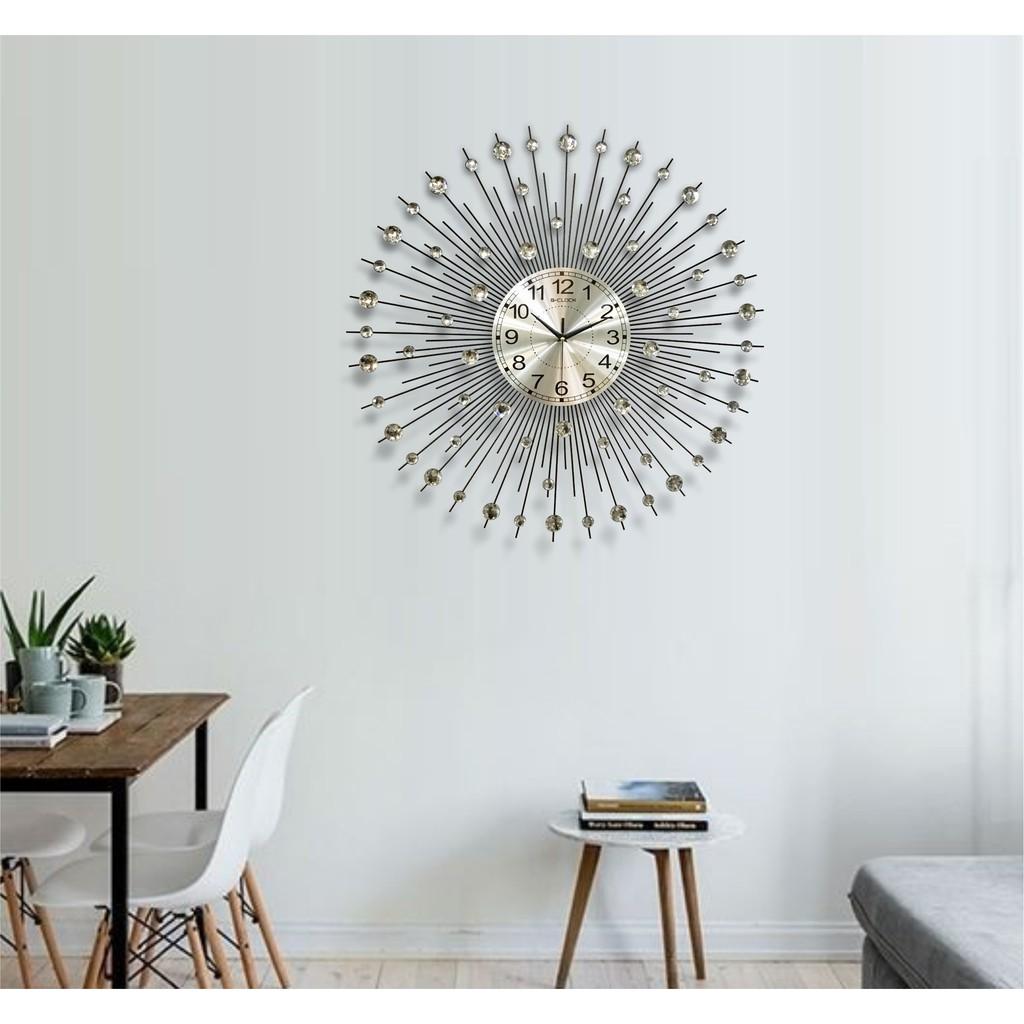 Đồng hồ treo tường GCLOCK loại to KT 750mm cao cấp làm từ kim loại sơn tĩnh điện chạy máy kim trôi chuẩn