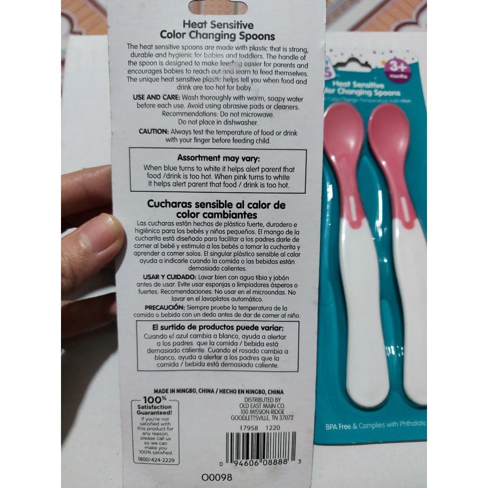 Set 2 thìa báo nóng Gentle Steps cao cấp dùng an toàn cho bé