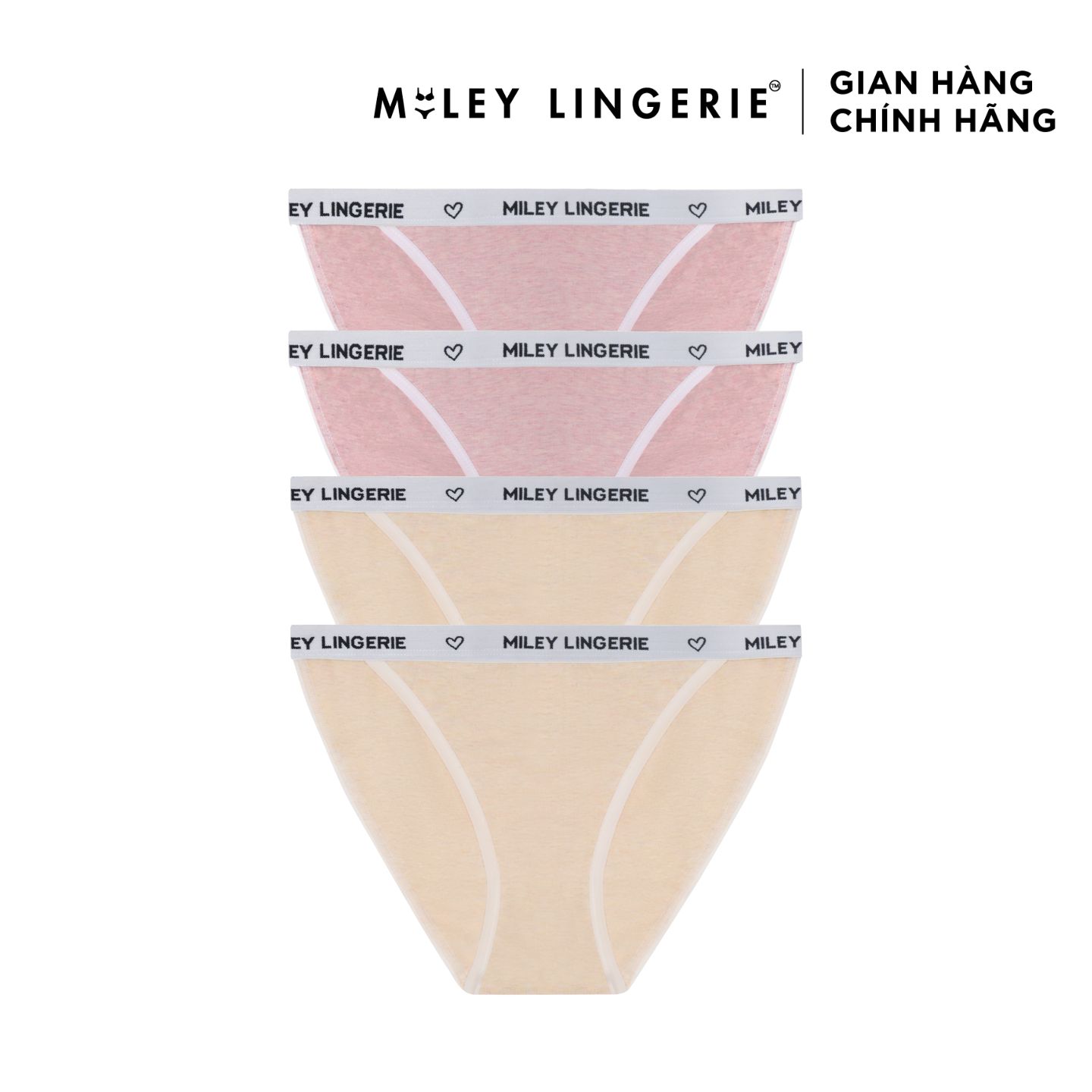 Combo 4 Quần Lót Nữ Melange High-Cut Miley Lingerie Màu Vàng và Hồng - FDS1214-0914