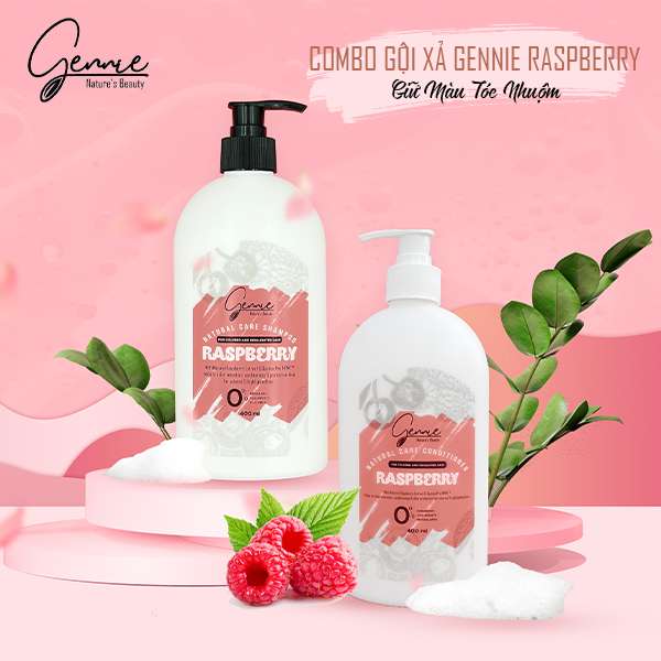 Dầu Xả Gennie Natural Care Chiết Xuất Raspberry Dành Cho Tóc Nhuộm Và Tóc Highlight 400ml Chính Hãng