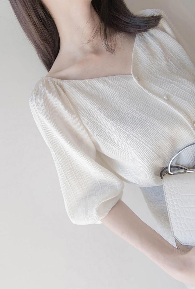 Set áo sơ mi trắng kiểu cổ chữ V và chân váy đuôi cá công sở dự tiệc đi chơi đẹp xinh phong cách Hàn Quốc 2019 DN234