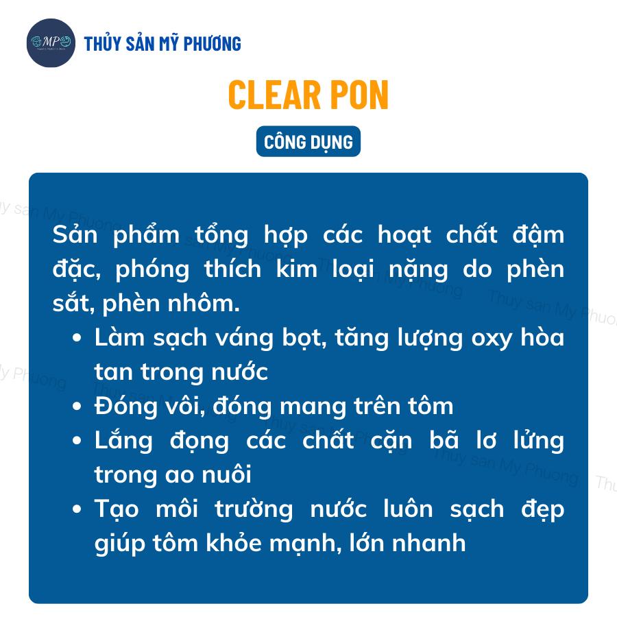 Xử lý nước ao bị bọt đục lợn cợn kim loại nặng phát sáng Clear Pon trước thả giống sạch mang tôm thẻ cá lươn ếch ốc baba