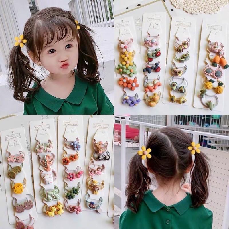 Set 5 dây cột tóc bé gái dễ thương