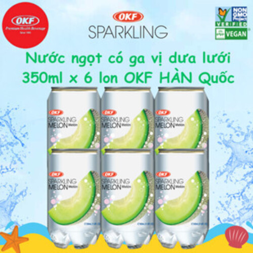 Nước ngọt có ga vị Dưa lưới 350ML OKF Hàn Quốc