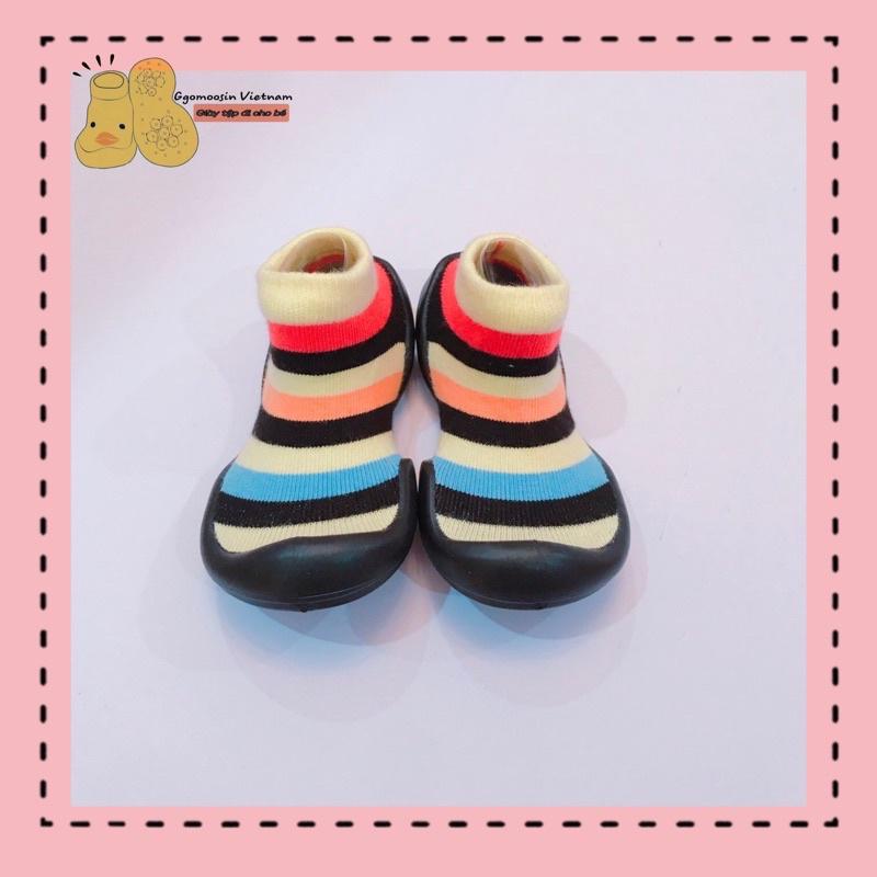 Giày tập đi cho bé cưng Rainbow black