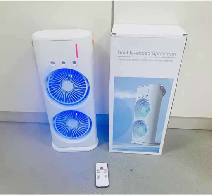 Quạt phun sương 2 tầng đèn LED đổi màu điều khiển từ xa