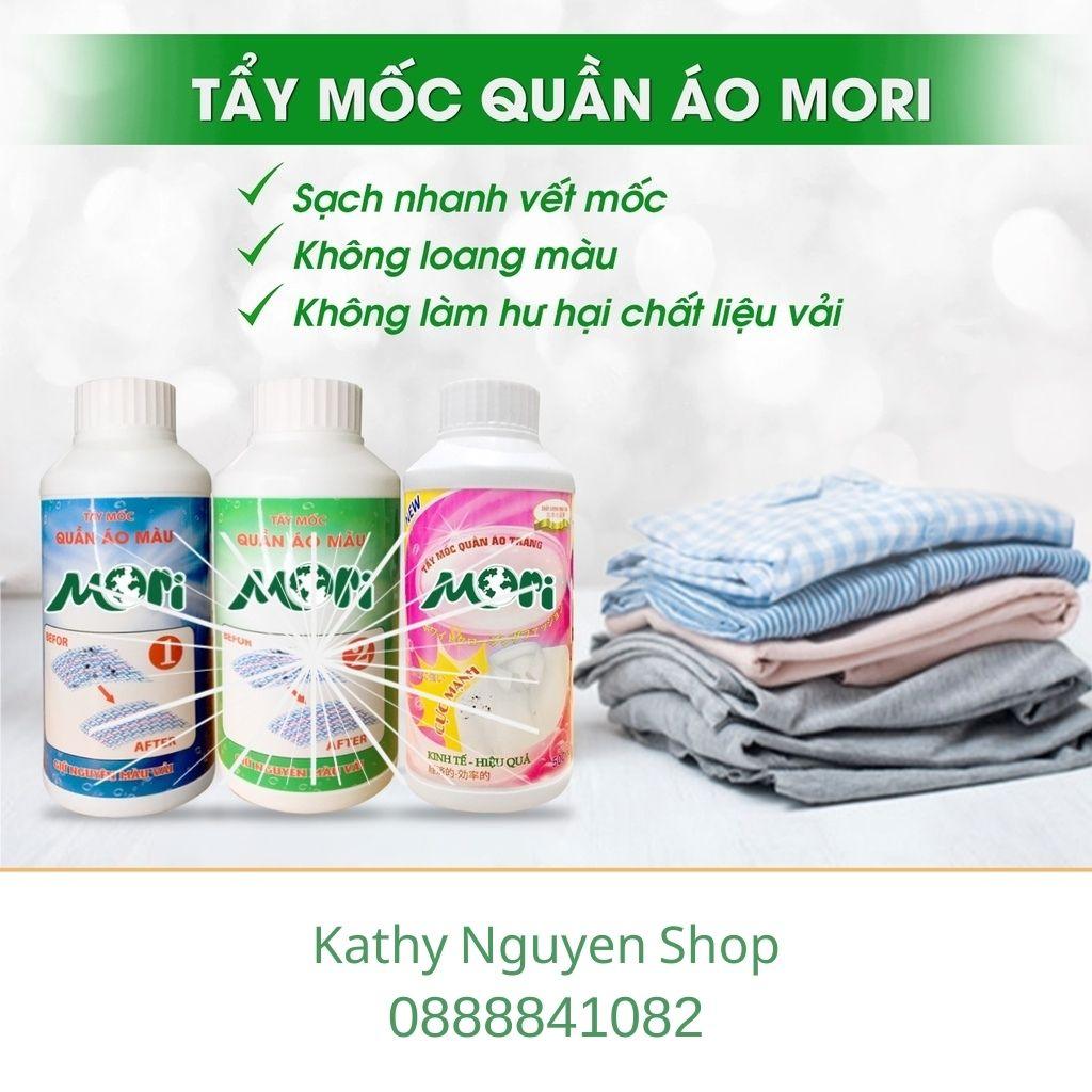 TẨY MỐC QUẦN ÁO MÀU MORI, TẨY SẠCH MỐC TRÊN QUẦN ÁO MÀ KHÔNG LÀM PHAI MÀU VẢ