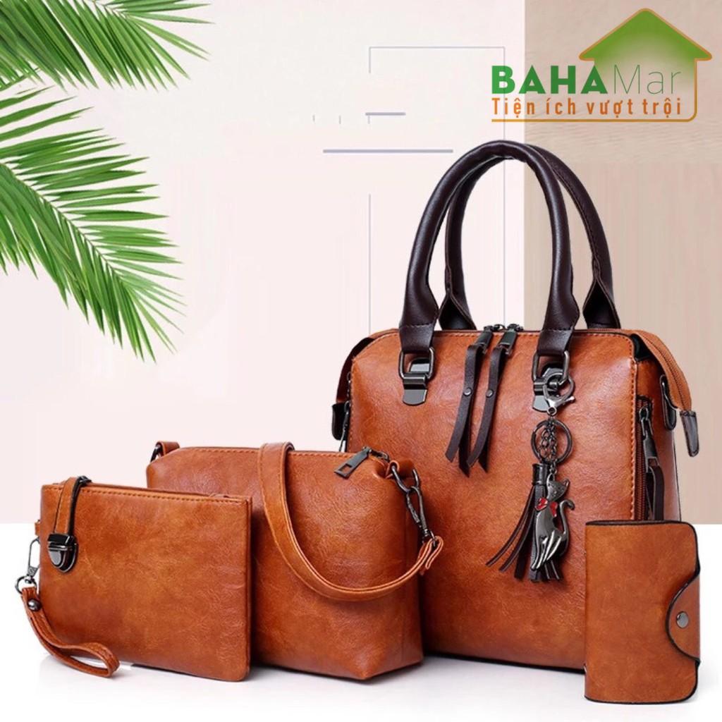 BỘ 4 TÚI DA THỜI TRANG Túi xách nữ công sở đẹp cao cấp set 4 món da sang trọng, thời trang