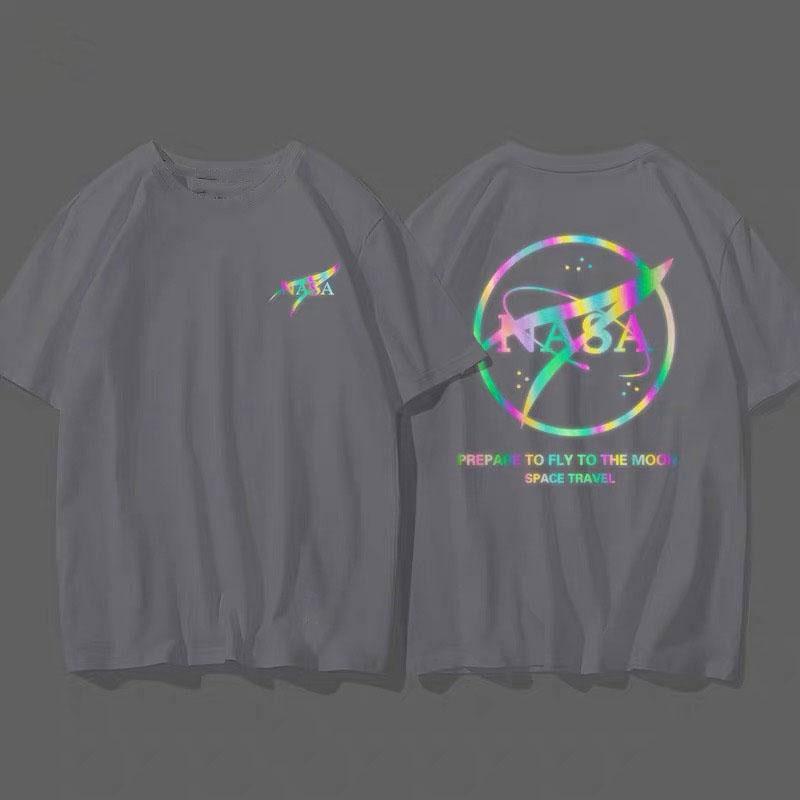Áo Thun Unisex Form Rộng NASA Phản Quang 7 Màu , Áo Phông Cotton Cổ Tròn Tay Ngắn Thời Trang Phong Cách Hàn Quốc